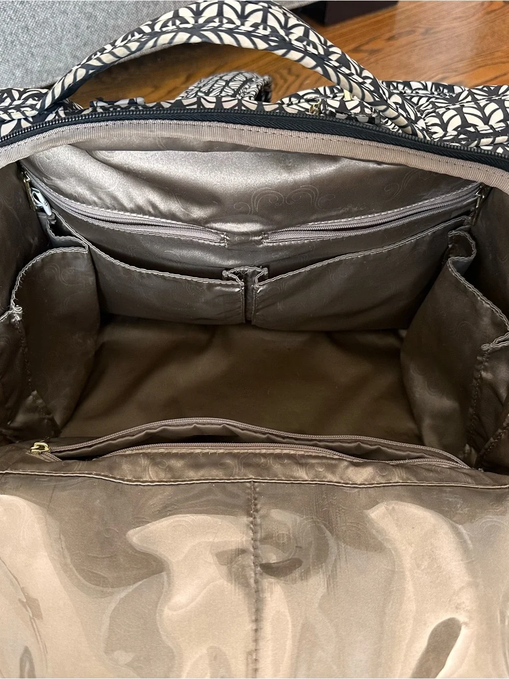 Ju-Ju-Be Black and White Patterned Washable Diaper Bag